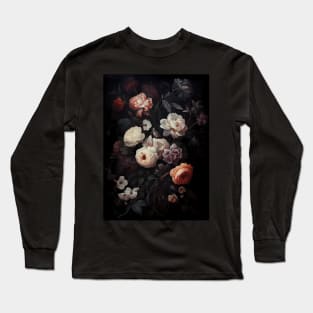 Vintage gothic floral bouquet with peonies and roses Long Sleeve T-Shirt